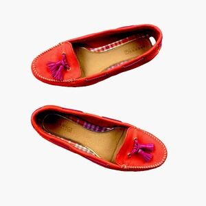 Marc Joseph New York Coral Pink Tassel Leather Loafers Size 9
